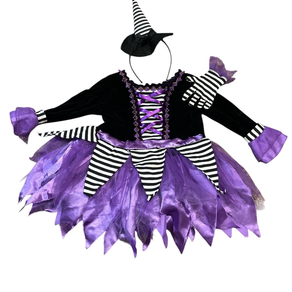 Charming Purple and Black Witch Costume for Kids